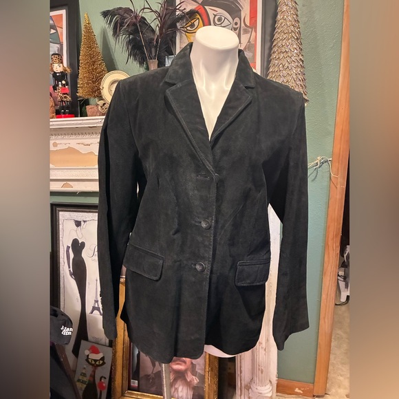 Sonoma Jackets & Blazers - Sonoma Ladies Black Suede Jacket-lined. Mint!